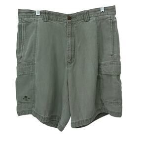 Tommy Bahama Relax‎ Men's Shorts Size 35 Green Tencel Blend 6 Pockets Utility